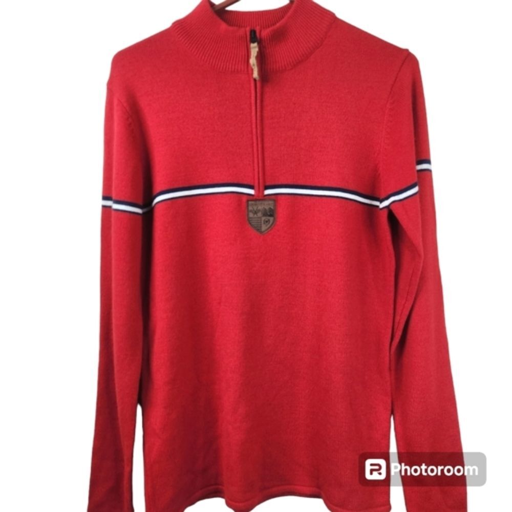 Obermeyer Mens Merino Wool Acrylic Blend 1/4 Zip Long Sleeve Pullover Sweater S
